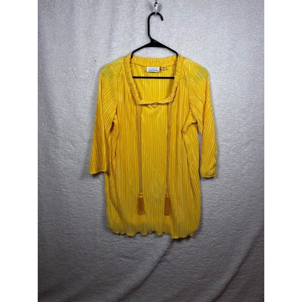 Joan‎ Rivers Yellow Pleated Blouse XS